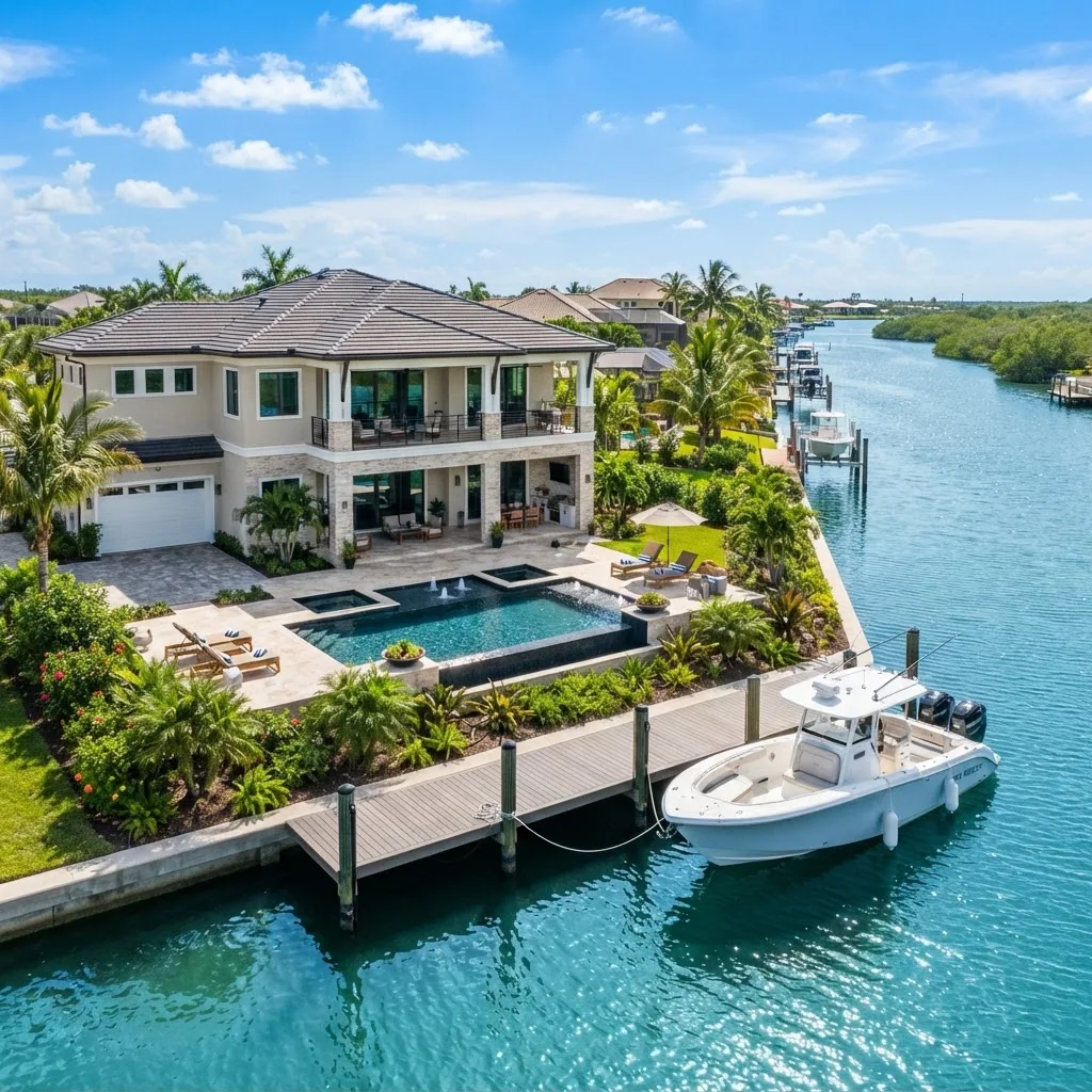Waterfront canal home with private dock in Royal Harbor, Naples, Florida