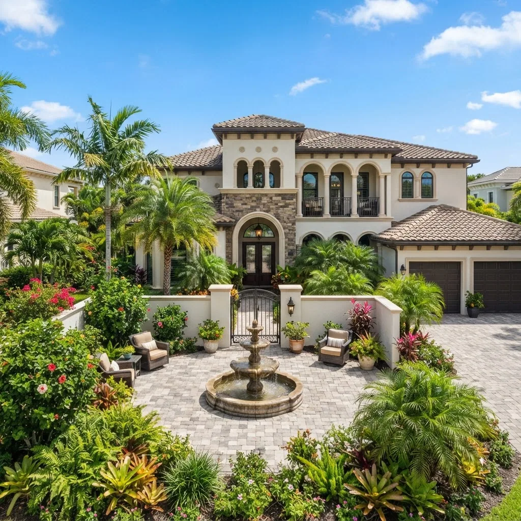 Elegant villa with courtyard in the Bonita Bay master-planned community, Bonita Springs, Florida
